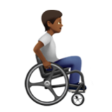 Apple(iPhone) Person In Manual Wheelchair Facing Right: Medium-Dark Skin Tone Emoji