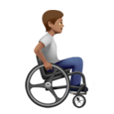 Apple(iPhone) Person In Manual Wheelchair Facing Right: Medium Skin Tone Emoji