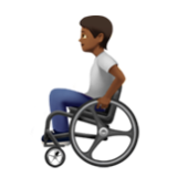 Apple(iPhone) Person In Manual Wheelchair: Medium-Dark Skin Tone Emoji