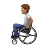 Apple(iPhone) Person In Manual Wheelchair: Medium Skin Tone Emoji