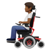 Apple(iPhone) Person In Motorized Wheelchair: Medium-Dark Skin Tone Emoji