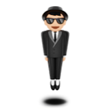 Apple(iPhone) Person In Suit Levitating: Light Skin Tone Emoji