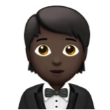 Apple(iPhone) Person In Tuxedo: Dark Skin Tone Emoji