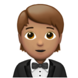 Apple(iPhone) Person In Tuxedo: Medium Skin Tone Emoji