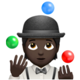 Apple(iPhone) Person Juggling: Dark Skin Tone Emoji