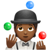 Apple(iPhone) Person Juggling: Medium-Dark Skin Tone Emoji