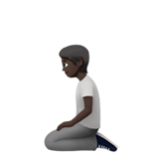 Apple(iPhone) Person Kneeling: Dark Skin Tone Emoji