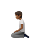 Apple(iPhone) Person Kneeling: Medium-Dark Skin Tone Emoji