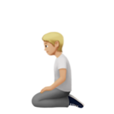 Apple(iPhone) Person Kneeling: Medium-Light Skin Tone Emoji