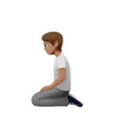 Apple(iPhone) Person Kneeling: Medium Skin Tone Emoji