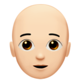 Apple(iPhone) Person: Light Skin Tone, Bald Emoji