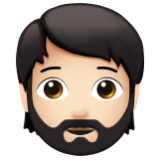 Apple(iPhone) Person: Light Skin Tone, Beard Emoji