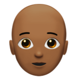 Apple(iPhone) Person: Medium-Dark Skin Tone, Bald Emoji