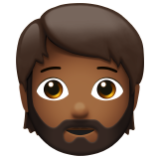 Apple(iPhone) Person: Medium-Dark Skin Tone, Beard Emoji