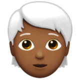 Apple(iPhone) Person: Medium-Dark Skin Tone, White Hair Emoji