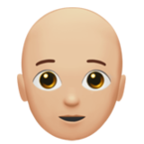 Apple(iPhone) Person: Medium-Light Skin Tone, Bald Emoji