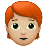 Apple(iPhone) Person: Medium-Light Skin Tone, Red Hair Emoji