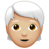 Apple(iPhone) Person: Medium-Light Skin Tone, White Hair Emoji