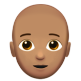 Apple(iPhone) Person: Medium Skin Tone, Bald Emoji