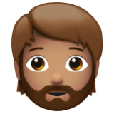 Apple(iPhone) Person: Medium Skin Tone, Beard Emoji