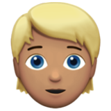 Apple(iPhone) Person: Medium Skin Tone, Blond Hair Emoji