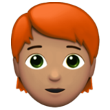 Apple(iPhone) Person: Medium Skin Tone, Red Hair Emoji