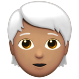 Apple(iPhone) Person: Medium Skin Tone, White Hair Emoji