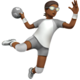 Apple(iPhone) Person Playing Handball: Medium-Dark Skin Tone Emoji