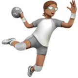 Apple(iPhone) Person Playing Handball: Medium Skin Tone Emoji