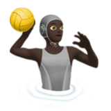 Apple(iPhone) Person Playing Water Polo: Dark Skin Tone Emoji