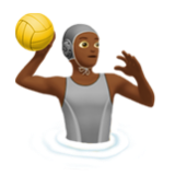 Apple(iPhone) Person Playing Water Polo: Medium-Dark Skin Tone Emoji