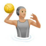 Apple(iPhone) Person Playing Water Polo: Medium-Light Skin Tone Emoji