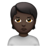 Apple(iPhone) Person Pouting: Dark Skin Tone Emoji