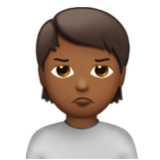 Apple(iPhone) Person Pouting: Medium-Dark Skin Tone Emoji