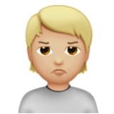 Apple(iPhone) Person Pouting: Medium-Light Skin Tone Emoji