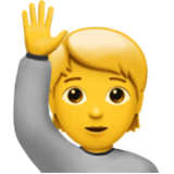 Apple(iPhone) Person Raising Hand Emoji