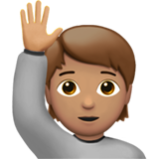 Apple(iPhone) Person Raising Hand: Medium Skin Tone Emoji