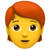 Apple(iPhone) Person: Red Hair Emoji