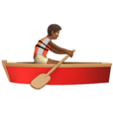 Apple(iPhone) Person Rowing Boat: Medium-Dark Skin Tone Emoji