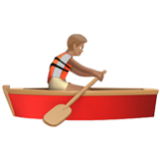 Apple(iPhone) Person Rowing Boat: Medium Skin Tone Emoji