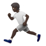 Apple(iPhone) Person Running: Dark Skin Tone Emoji