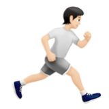 Apple(iPhone) Person Running Facing Right: Light Skin Tone Emoji