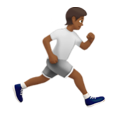 Apple(iPhone) Person Running Facing Right: Medium-Dark Skin Tone Emoji