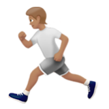 Apple(iPhone) Person Running: Medium Skin Tone Emoji