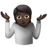 Apple(iPhone) Person Shrugging: Dark Skin Tone Emoji