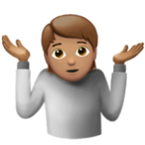 Apple(iPhone) Person Shrugging: Medium Skin Tone Emoji