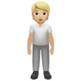 Apple(iPhone) Person Standing: Medium-Light Skin Tone Emoji