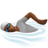 Apple(iPhone) Person Swimming: Medium-Dark Skin Tone Emoji