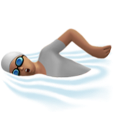 Apple(iPhone) Person Swimming: Medium Skin Tone Emoji