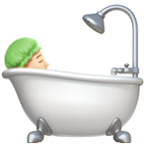 Apple(iPhone) Person Taking Bath: Light Skin Tone Emoji